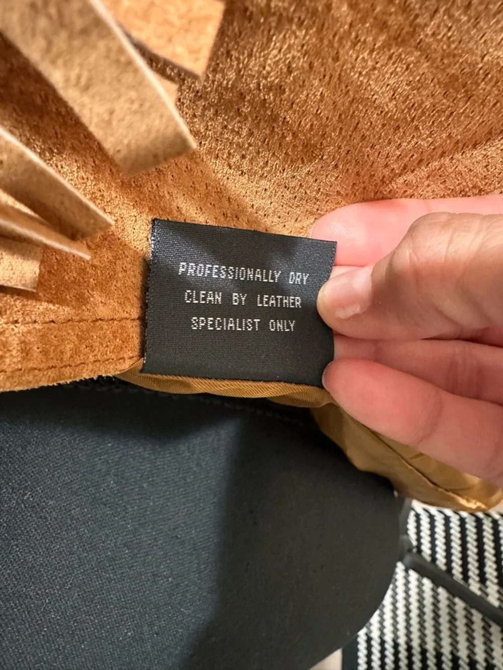 SPRING SALE! Gallery Cognac Fringe Suede Jacket - Picture 6 of 8